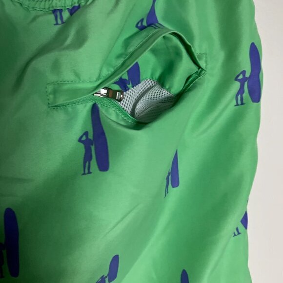 Johnnie O Swim Trunks Mens Adult Large Green Board Shorts Bathing Suit Beach - Picture 4 of 5